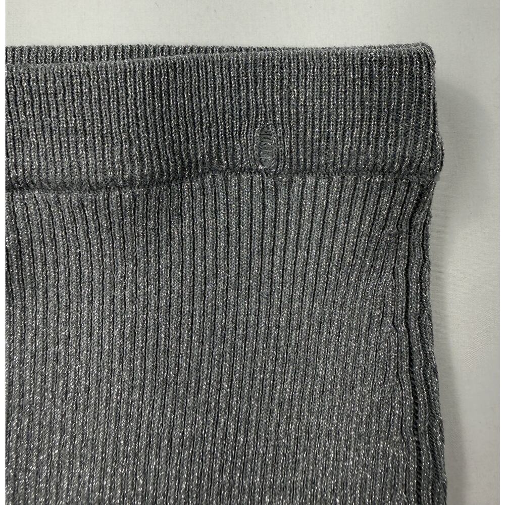 NWT Zara Silver Knit Metallic Thread Sleeveless Top & Midi Skirt Set Sz S - Picture 11 of 11